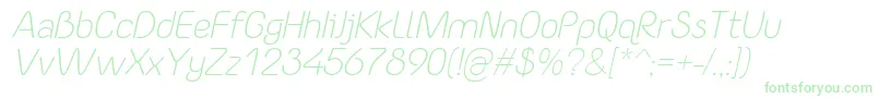Czcionka YaahowuLightItalic – zielone czcionki