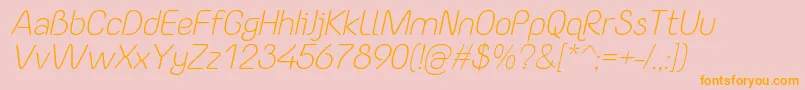 YaahowuLightItalic-Schriftart – Orangefarbene Schriften auf rosa Hintergrund