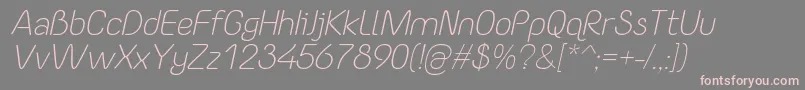 Шрифт YaahowuLightItalic – розовые шрифты на сером фоне