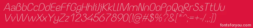 フォントYaahowuLightItalic – 赤い背景にピンクのフォント