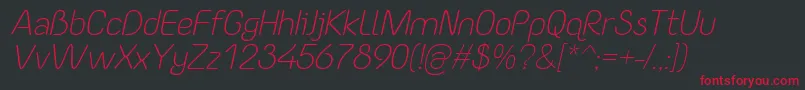 YaahowuLightItalic Font – Red Fonts on Black Background