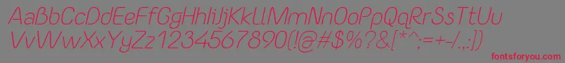 YaahowuLightItalic Font – Red Fonts on Gray Background