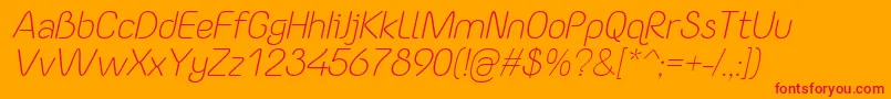 YaahowuLightItalic-Schriftart – Rote Schriften auf orangefarbenem Hintergrund