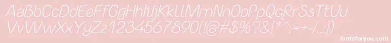 YaahowuLightItalic Font – White Fonts on Pink Background