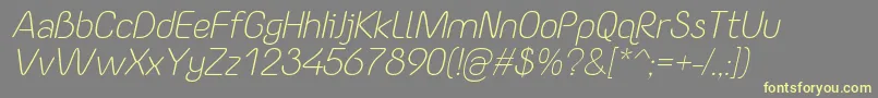 YaahowuLightItalic Font – Yellow Fonts on Gray Background