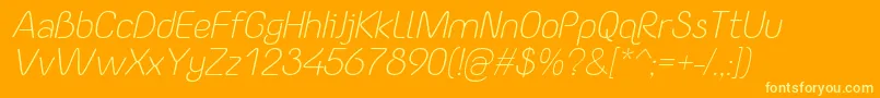 YaahowuLightItalic-Schriftart – Gelbe Schriften auf orangefarbenem Hintergrund