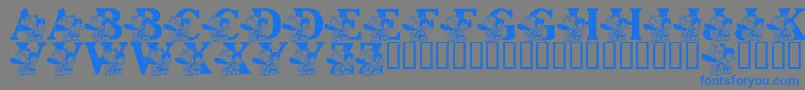 LmsPebblesAndBamBam Font – Blue Fonts on Gray Background