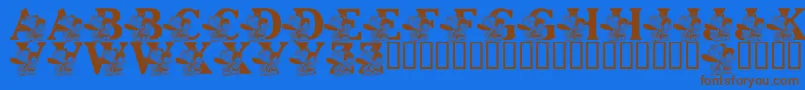 LmsPebblesAndBamBam Font – Brown Fonts on Blue Background