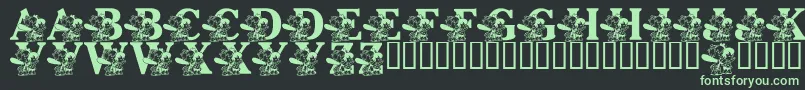 LmsPebblesAndBamBam Font – Green Fonts on Black Background