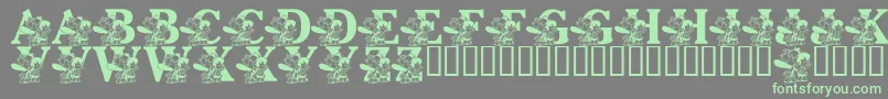 LmsPebblesAndBamBam Font – Green Fonts on Gray Background