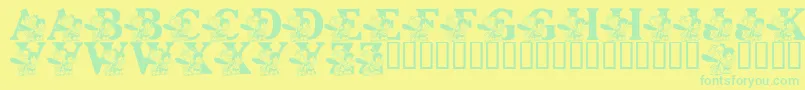 LmsPebblesAndBamBam Font – Green Fonts on Yellow Background