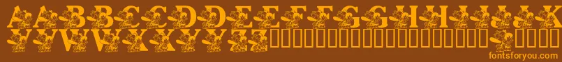LmsPebblesAndBamBam Font – Orange Fonts on Brown Background