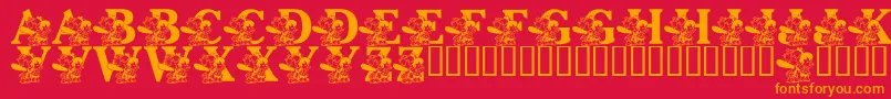 LmsPebblesAndBamBam Font – Orange Fonts on Red Background