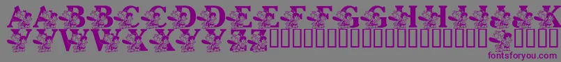 LmsPebblesAndBamBam Font – Purple Fonts on Gray Background