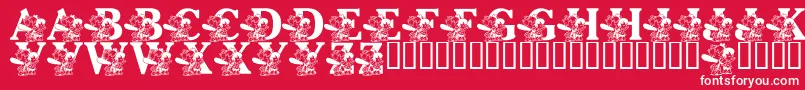 LmsPebblesAndBamBam Font – White Fonts on Red Background