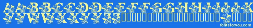 LmsPebblesAndBamBam Font – Yellow Fonts on Blue Background