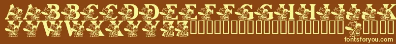 LmsPebblesAndBamBam Font – Yellow Fonts on Brown Background