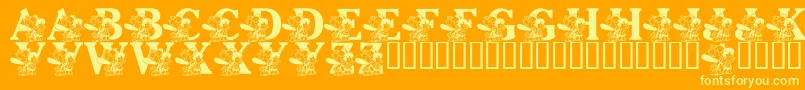 LmsPebblesAndBamBam Font – Yellow Fonts on Orange Background