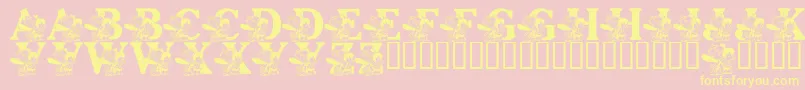 LmsPebblesAndBamBam Font – Yellow Fonts on Pink Background