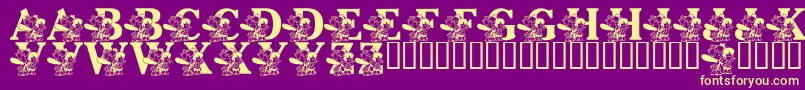 LmsPebblesAndBamBam Font – Yellow Fonts on Purple Background