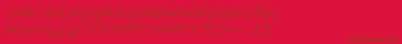 LejoneRegular-Schriftart – Braune Schriften auf rotem Hintergrund