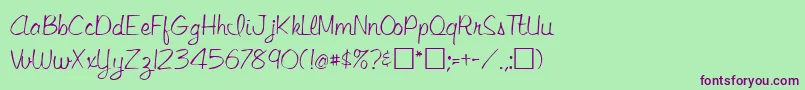 Шрифт LejoneRegular – фиолетовые шрифты на зелёном фоне