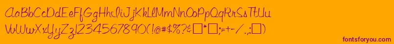 LejoneRegular-Schriftart – Violette Schriften auf orangefarbenem Hintergrund
