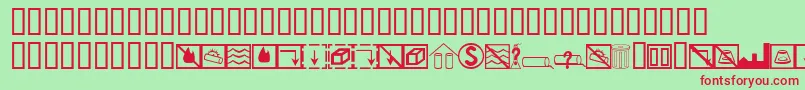 BcmelpEpdSymbols-fontti – punaiset fontit vihreällä taustalla