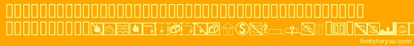 BcmelpEpdSymbols-Schriftart – Gelbe Schriften auf orangefarbenem Hintergrund