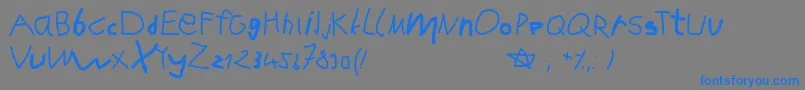 Karlasabcstart Font – Blue Fonts on Gray Background