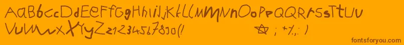 Karlasabcstart Font – Brown Fonts on Orange Background