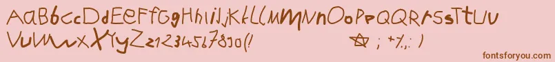 Karlasabcstart Font – Brown Fonts on Pink Background