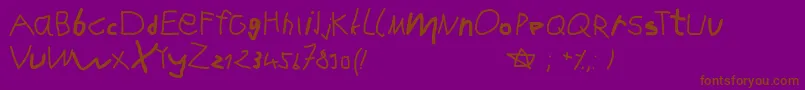 Karlasabcstart Font – Brown Fonts on Purple Background