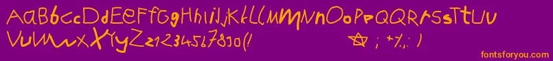 Karlasabcstart Font – Orange Fonts on Purple Background