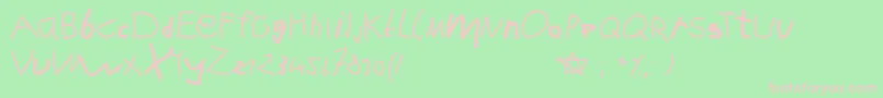 Karlasabcstart Font – Pink Fonts on Green Background