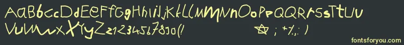 Karlasabcstart Font – Yellow Fonts on Black Background