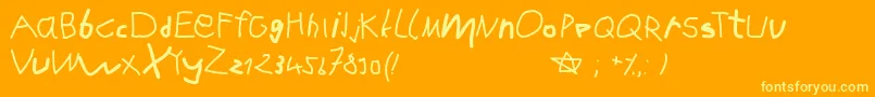 Karlasabcstart Font – Yellow Fonts on Orange Background