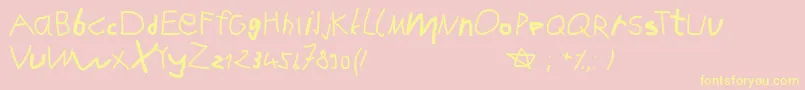 Karlasabcstart Font – Yellow Fonts on Pink Background