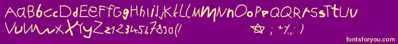 Karlasabcstart Font – Yellow Fonts on Purple Background