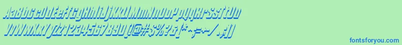 Czcionka Composhadow – niebieskie czcionki na zielonym tle