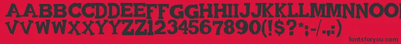 Quadrophonic Font – Black Fonts on Red Background