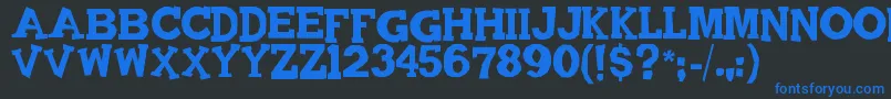 Quadrophonic Font – Blue Fonts on Black Background