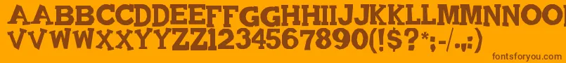 Quadrophonic Font – Brown Fonts on Orange Background