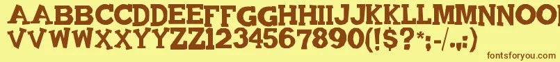 Quadrophonic Font – Brown Fonts on Yellow Background