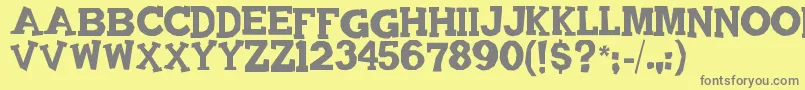 Quadrophonic Font – Gray Fonts on Yellow Background