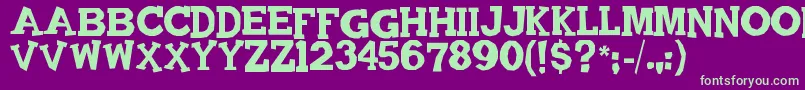 Quadrophonic Font – Green Fonts on Purple Background