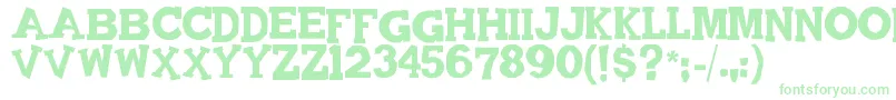 Quadrophonic Font – Green Fonts on White Background