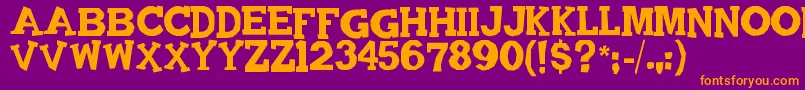 Quadrophonic Font – Orange Fonts on Purple Background
