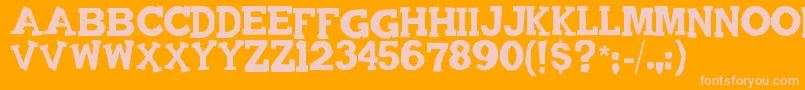 Quadrophonic Font – Pink Fonts on Orange Background