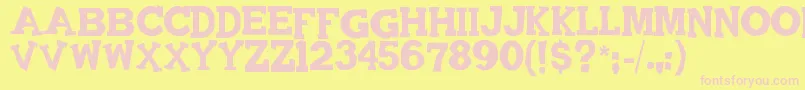 Quadrophonic Font – Pink Fonts on Yellow Background